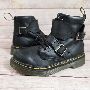 Dr. Martens Junior 1460 Joska boots in black buckle strap Kids Boots Size 12